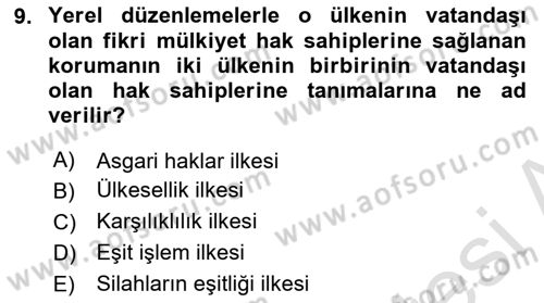 Web’de Telif Hakları ve Etik Dersi 2023 - 2024 Yılı (Vize) Ara Sınav Soruları 9. Soru