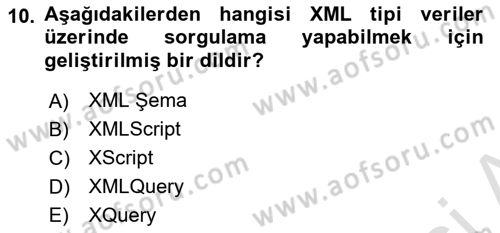 Web’de Telif Hakları ve Etik Dersi 2023 - 2024 Yılı Yaz Okulu Sınav Soruları 10. Soru