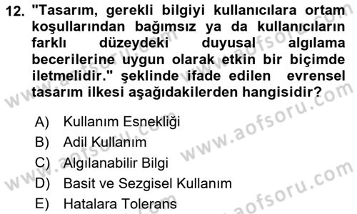 Web’de Telif Hakları ve Etik Dersi 2023 - 2024 Yılı Yaz Okulu Sınav Soruları 12. Soru