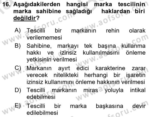 Web’de Telif Hakları ve Etik Dersi 2024 - 2025 Yılı (Vize) Ara Sınav Soruları 16. Soru