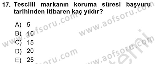 Web’de Telif Hakları ve Etik Dersi 2024 - 2025 Yılı (Final) Dönem Sonu Sınav Soruları 17. Soru