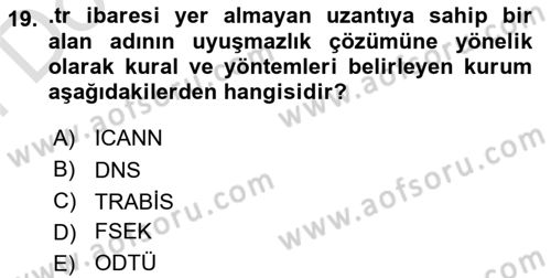 Web’de Telif Hakları ve Etik Dersi 2024 - 2025 Yılı (Final) Dönem Sonu Sınav Soruları 19. Soru
