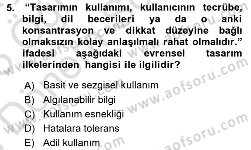 Web’de Telif Hakları ve Etik Dersi 2024 - 2025 Yılı (Final) Dönem Sonu Sınav Soruları 5. Soru