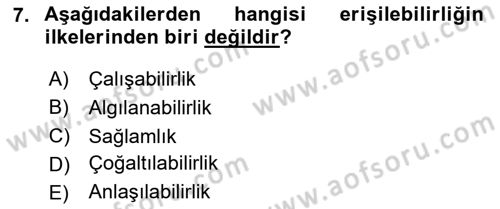 Web’de Telif Hakları ve Etik Dersi 2024 - 2025 Yılı (Final) Dönem Sonu Sınav Soruları 7. Soru