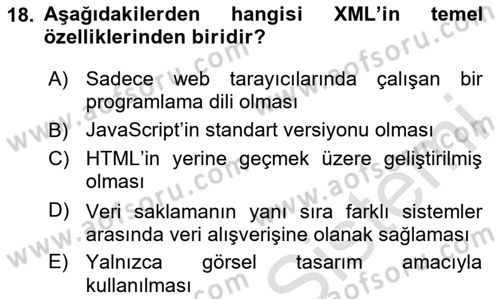 Web’de Telif Hakları ve Etik Dersi 2025 - 2026 Yılı (Vize) Ara Sınav Soruları 18. Soru