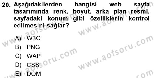 Web’de Telif Hakları ve Etik Dersi 2025 - 2026 Yılı (Vize) Ara Sınav Soruları 20. Soru