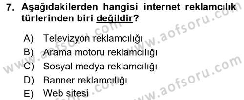 Web’de Telif Hakları ve Etik Dersi 2025 - 2026 Yılı (Final) Dönem Sonu Sınav Soruları 7. Soru