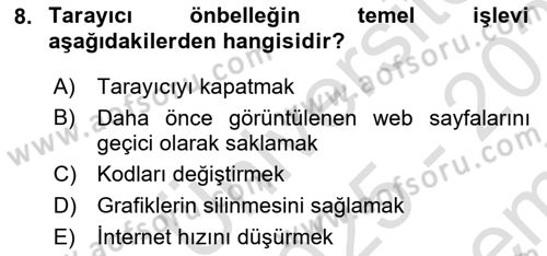 Web’de Telif Hakları ve Etik Dersi 2025 - 2026 Yılı (Final) Dönem Sonu Sınav Soruları 8. Soru