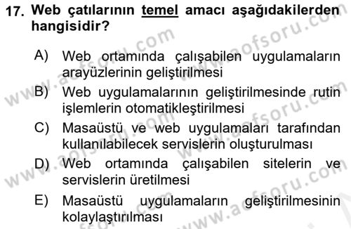 Web Tabanlı Kodlama Dersi 2017 - 2018 Yılı 3 Ders Sınav Soruları 17. Soru