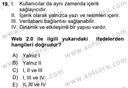Web Tabanlı Kodlama Dersi 2017 - 2018 Yılı 3 Ders Sınav Soruları 19. Soru