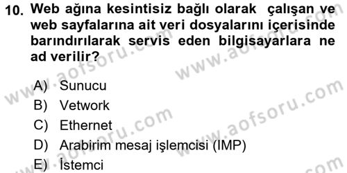 Web Tabanlı Kodlama Dersi 2017 - 2018 Yılı (Vize) Ara Sınav Soruları 10. Soru