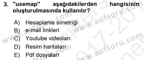 Web Tabanlı Kodlama Dersi 2017 - 2018 Yılı (Final) Dönem Sonu Sınav Soruları 3. Soru