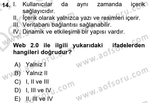 Web Tabanlı Kodlama Dersi 2018 - 2019 Yılı 3 Ders Sınav Soruları 14. Soru