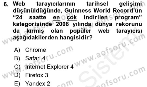 Web Tabanlı Kodlama Dersi 2018 - 2019 Yılı (Vize) Ara Sınav Soruları 6. Soru