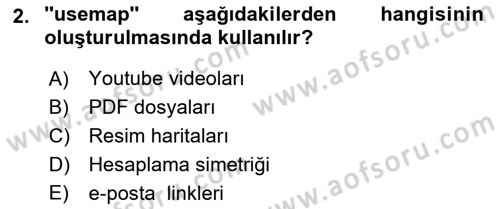 Web Tabanlı Kodlama Dersi 2018 - 2019 Yılı (Final) Dönem Sonu Sınav Soruları 2. Soru