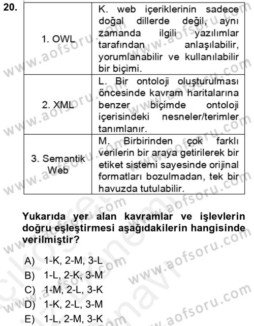 Web Tabanlı Kodlama Dersi 2018 - 2019 Yılı (Final) Dönem Sonu Sınav Soruları 20. Soru
