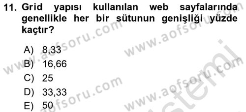 Web Tabanlı Kodlama Dersi 2019 - 2020 Yılı (Final) Dönem Sonu Sınav Soruları 11. Soru