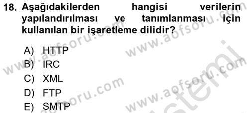 Web Tabanlı Kodlama Dersi 2019 - 2020 Yılı (Final) Dönem Sonu Sınav Soruları 18. Soru