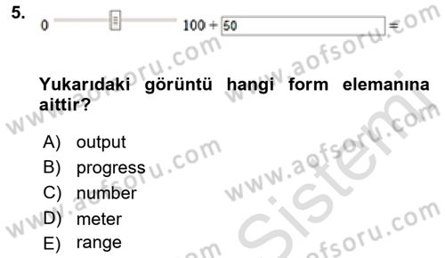 Web Tabanlı Kodlama Dersi 2019 - 2020 Yılı (Final) Dönem Sonu Sınav Soruları 5. Soru