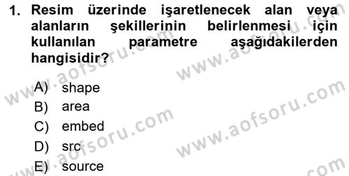 Web Tabanlı Kodlama Dersi 2019 - 2020 Yılı Yaz Okulu Sınav Soruları 1. Soru