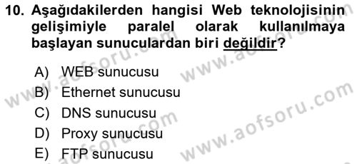 Web Tabanlı Kodlama Dersi 2020 - 2021 Yılı Yaz Okulu Sınav Soruları 10. Soru