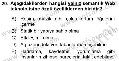 Web Tabanlı Kodlama Dersi 2020 - 2021 Yılı Yaz Okulu Sınav Soruları 20. Soru