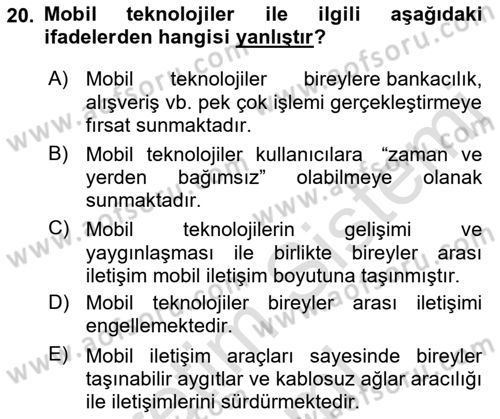 Web Tabanlı Kodlama Dersi 2021 - 2022 Yılı (Final) Dönem Sonu Sınav Soruları 20. Soru