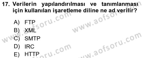 Web Tabanlı Kodlama Dersi 2022 - 2023 Yılı (Final) Dönem Sonu Sınav Soruları 17. Soru