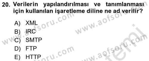 Web Tabanlı Kodlama Dersi 2022 - 2023 Yılı Yaz Okulu Sınav Soruları 20. Soru
