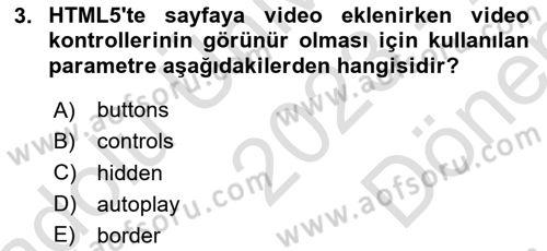 Web Tabanlı Kodlama Dersi 2023 - 2024 Yılı (Final) Dönem Sonu Sınav Soruları 3. Soru