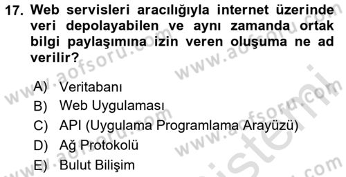 Web Tabanlı Kodlama Dersi 2024 - 2025 Yılı (Final) Dönem Sonu Sınav Soruları 17. Soru