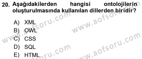 Web Tabanlı Kodlama Dersi 2024 - 2025 Yılı (Final) Dönem Sonu Sınav Soruları 20. Soru