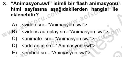 Web Tabanlı Kodlama Dersi 2024 - 2025 Yılı (Final) Dönem Sonu Sınav Soruları 3. Soru