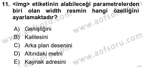 Web Tabanlı Kodlama Dersi 2025 - 2026 Yılı (Vize) Ara Sınav Soruları 11. Soru