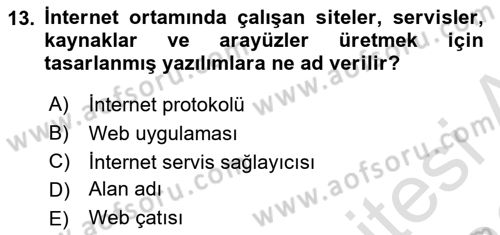 Web Tabanlı Kodlama Dersi 2025 - 2026 Yılı (Final) Dönem Sonu Sınav Soruları 13. Soru