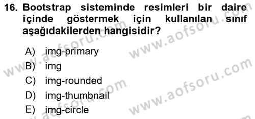 Web Tabanlı Kodlama Dersi 2025 - 2026 Yılı (Final) Dönem Sonu Sınav Soruları 16. Soru