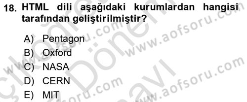 Web Tabanlı Kodlama Dersi 2025 - 2026 Yılı (Final) Dönem Sonu Sınav Soruları 18. Soru
