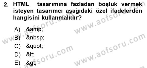Web Tabanlı Kodlama Dersi 2025 - 2026 Yılı (Final) Dönem Sonu Sınav Soruları 2. Soru