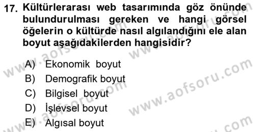 Web Tasarımı Satış ve Pazarlama Dersi 2017 - 2018 Yılı (Vize) Ara Sınav Soruları 17. Soru