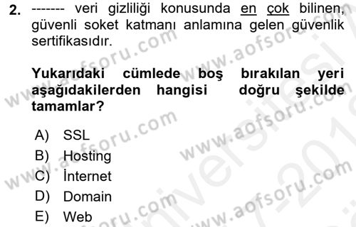 Web Tasarımı Satış ve Pazarlama Dersi 2017 - 2018 Yılı (Vize) Ara Sınav Soruları 2. Soru