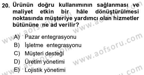 Web Tasarımı Satış ve Pazarlama Dersi 2017 - 2018 Yılı (Vize) Ara Sınav Soruları 20. Soru