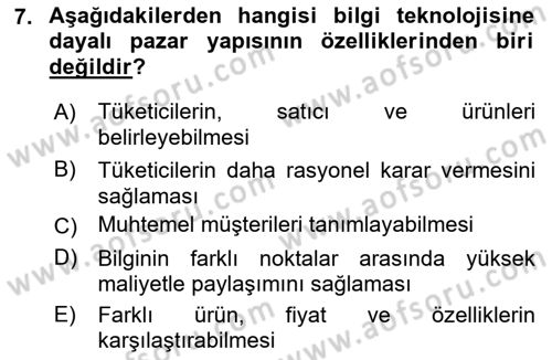 Web Tasarımı Satış ve Pazarlama Dersi 2017 - 2018 Yılı (Vize) Ara Sınav Soruları 7. Soru