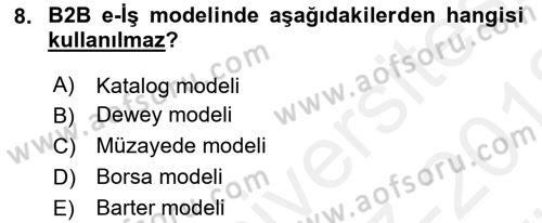 Web Tasarımı Satış ve Pazarlama Dersi 2017 - 2018 Yılı (Vize) Ara Sınav Soruları 8. Soru