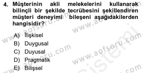 Web Tasarımı Satış ve Pazarlama Dersi 2017 - 2018 Yılı (Final) Dönem Sonu Sınav Soruları 4. Soru