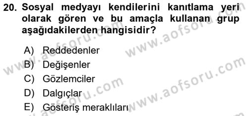 Web Tasarımı Satış ve Pazarlama Dersi 2018 - 2019 Yılı (Final) Dönem Sonu Sınav Soruları 20. Soru
