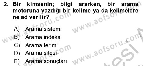 Web Tasarımı Satış ve Pazarlama Dersi 2018 - 2019 Yılı Yaz Okulu Sınav Soruları 2. Soru