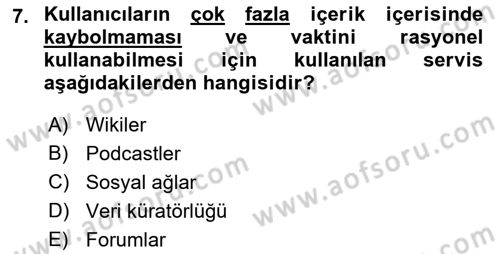 Web Tasarımı Satış ve Pazarlama Dersi 2018 - 2019 Yılı Yaz Okulu Sınav Soruları 7. Soru