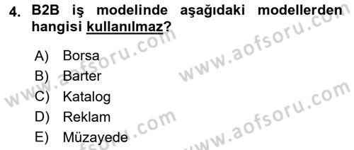 Web Tasarımı Satış ve Pazarlama Dersi 2020 - 2021 Yılı Yaz Okulu Sınav Soruları 4. Soru