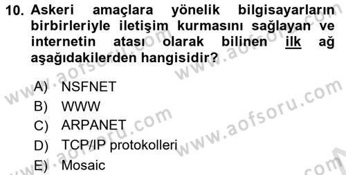 Web Tasarımı Satış ve Pazarlama Dersi 2021 - 2022 Yılı (Vize) Ara Sınav Soruları 10. Soru