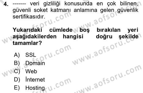 Web Tasarımı Satış ve Pazarlama Dersi 2021 - 2022 Yılı (Vize) Ara Sınav Soruları 4. Soru